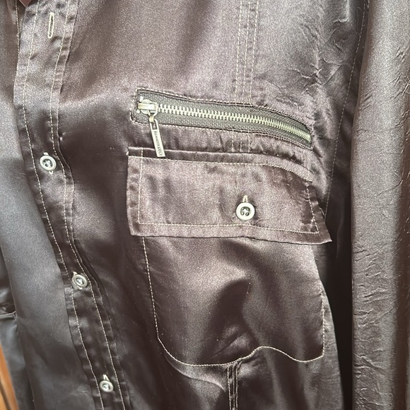 Kenneth Cole Black Satin Shirt XXL - Picture 6 of 13